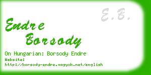 endre borsody business card